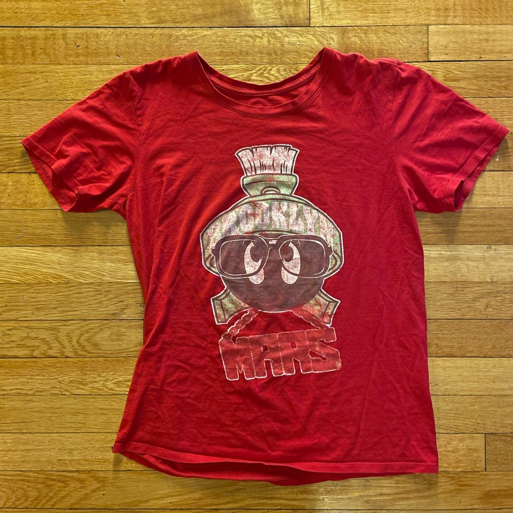 Air Jordan Shirt Women’s Brooklyn Mars Spike Lee Space Jam Tee-Red-Size Small